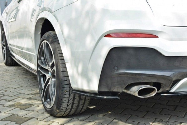 Maxton Rear Side Splitters For BMW X4 M-Pack - Gloss Black