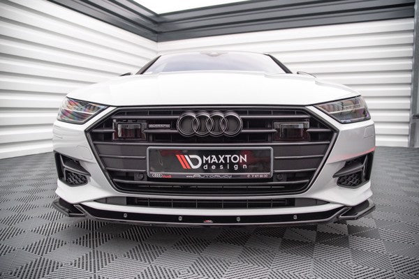 Maxton Front Splitter V.1 Audi A7 C8 - Gloss Black