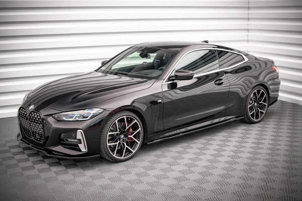 Maxton Side Skirts Diffusers V.3 BMW 4 M-Pack G22 - Gloss Black