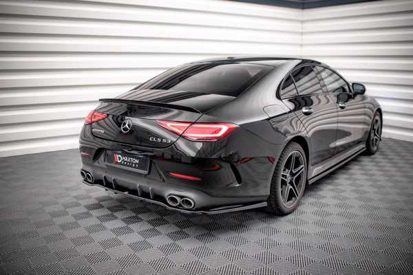 Maxton Central Rear Splitter (With Vertical Bars) Mercedes-Amg Cls 53 C257 - Gloss Black