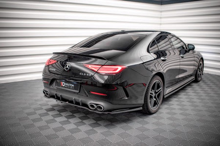Maxton Central Rear Splitter (With Vertical Bars) Mercedes-Amg Cls 53 C257 - Gloss Black
