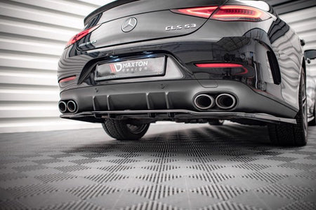 Maxton Central Rear Splitter (With Vertical Bars) Mercedes-Amg Cls 53 C257 - Gloss Black
