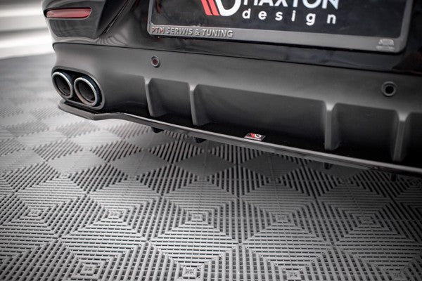 Maxton Central Rear Splitter (With Vertical Bars) Mercedes-Amg Cls 53 C257 - Gloss Black