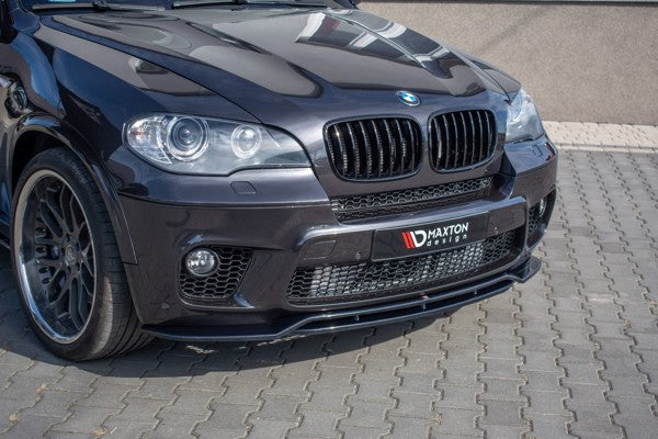 Maxton Front Splitter For BMW X50 E70 Facelift M-Pack - Gloss Black