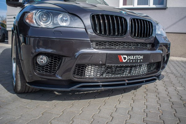 Maxton Front Splitter For BMW X50 E70 Facelift M-Pack - Gloss Black