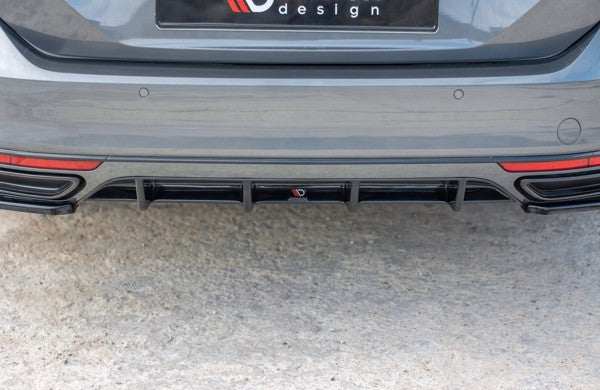 Maxton Rear Valance Volkswagen Passat R-Line B8 - Gloss Black