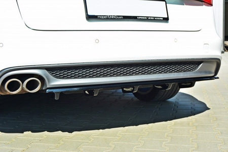 Maxton Central Rear Splitter Audi A6 C7 S-Line Avant - Gloss Black