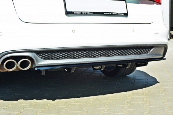 Maxton Central Rear Splitter Audi A6 C7 S-Line Avant - Gloss Black
