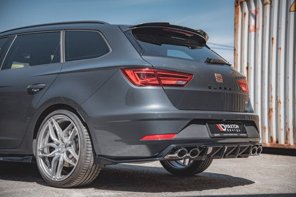 Maxton Rear Side Splitters V.3 Seat Leon Cupra Mk3 Fl Sportstourer - Gloss Black