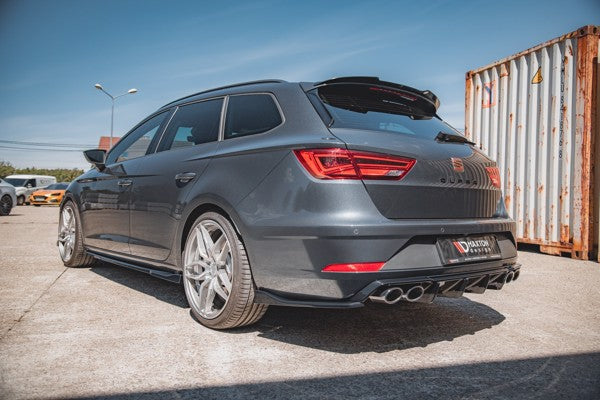 Maxton Rear Side Splitters V.3 Seat Leon Cupra Mk3 Fl Sportstourer - Gloss Black