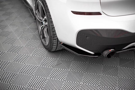 Maxton Rear Side Splitters BMW X1 M-Pack F48 - Gloss Black