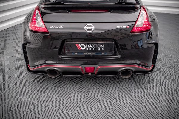Maxton Central Rear Splitter For Nissan 370Z Nismo Facelift - Gloss Black