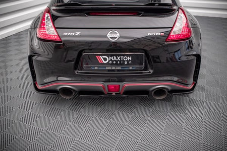 Maxton Central Rear Splitter For Nissan 370Z Nismo Facelift - Gloss Black