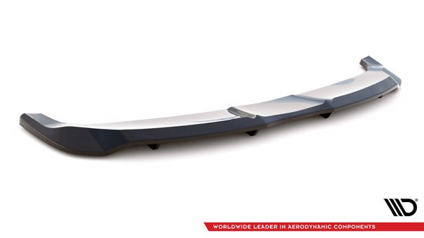 Maxton Central Rear Splitter (With Vertical Bars) Ford Mustang Mach-E Mk1 - Gloss Black