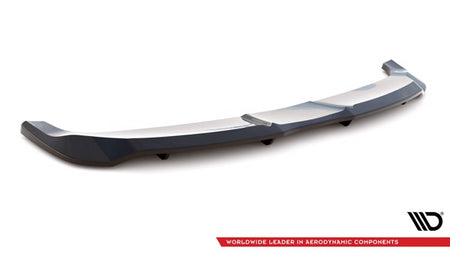 Maxton Central Rear Splitter (With Vertical Bars) Ford Mustang Mach-E Mk1 - Gloss Black