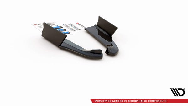 Maxton Rear Side Splitters + Flaps V.1 Ford Mustang Gt Mk6 Facelift - Gloss Black