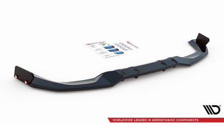 Maxton Central Rear Splitter + Flaps For Mercedes-Amg A45 S - Gloss Black
