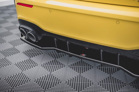 Maxton Central Rear Splitter + Flaps For Mercedes-Amg A45 S - Gloss Black