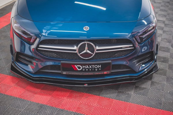 Maxton Front Splitter V.1 Mercedes A35 Amg / Amg-Line W177  - Gloss Black