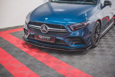 Maxton Front Splitter V.1 Mercedes A35 Amg / Amg-Line W177  - Gloss Black