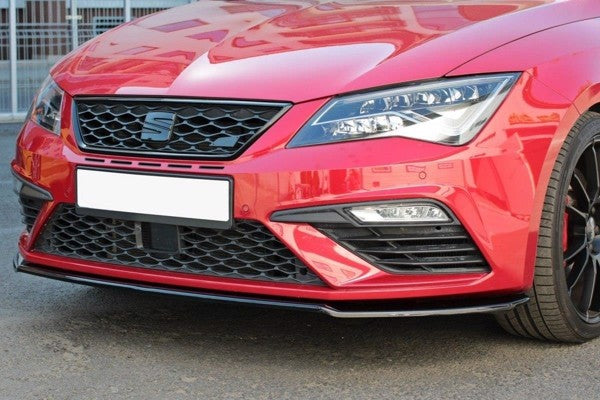 Maxton Front Splitter V.2 Seat Leon Cupra / Fr Mk3 Fl - Gloss Black