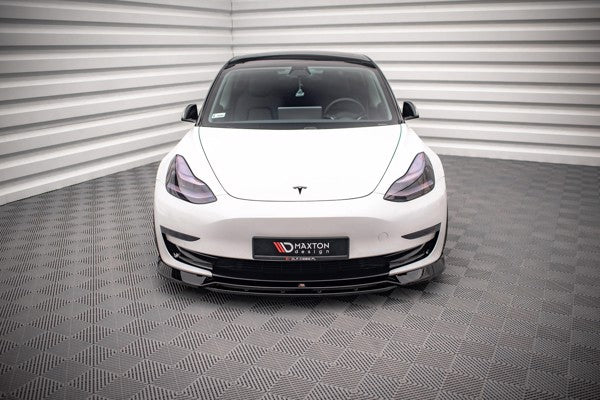 Maxton Front Splitter V.3 Tesla Model 3 - Gloss Black