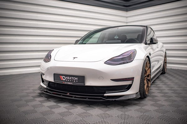 Maxton Front Splitter V.3 Tesla Model 3 - Gloss Black