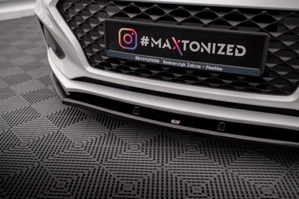 Maxton Front Splitter V.1 Hyundai I20 Mk2 Facelift - Gloss Black