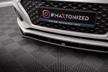Maxton Front Splitter V.1 Hyundai I20 Mk2 Facelift - Gloss Black