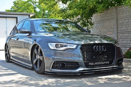 Maxton Front Splitter V.1 Audi S6 / A6 S-Line C7 - Gloss Black