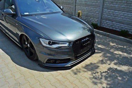 Maxton Front Splitter V.1 Audi S6 / A6 S-Line C7 - Gloss Black
