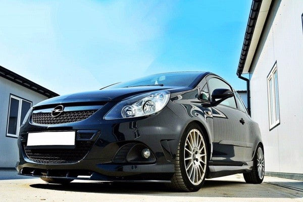 Maxton Front Splitter Opel Corsa D Nurburg (For Opc / Vxr Bumper) - Gloss Black