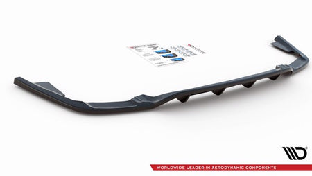 Maxton Central Rear Splitter (With Vertical Bars) Volvo Xc60 Mk2 R-Design - Gloss Black