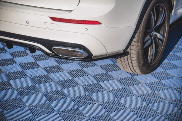 Maxton Central Rear Splitter (With Vertical Bars) Volvo Xc60 Mk2 R-Design - Gloss Black