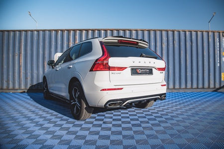 Maxton Central Rear Splitter (With Vertical Bars) Volvo Xc60 Mk2 R-Design - Gloss Black