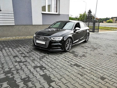 Maxton Front Splitter V.2 Audi S3 / A3 S-Line 8V Fl Sedan - Gloss Black