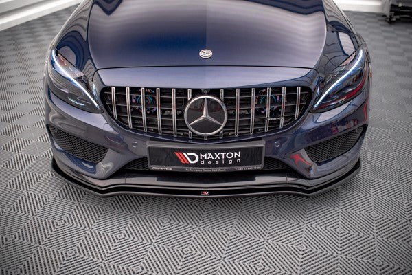 Maxton Front Splitter V.1 Mercedes- Benz C43 Amg W205 - Gloss Black