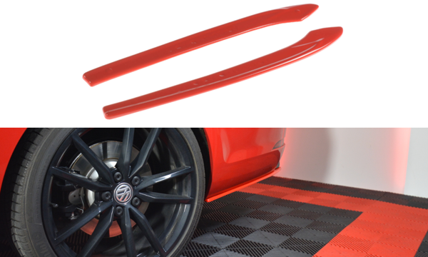 Maxton Rear Side Splitters V.2 VW Golf 7 R Variant Facelift  - Gloss Black