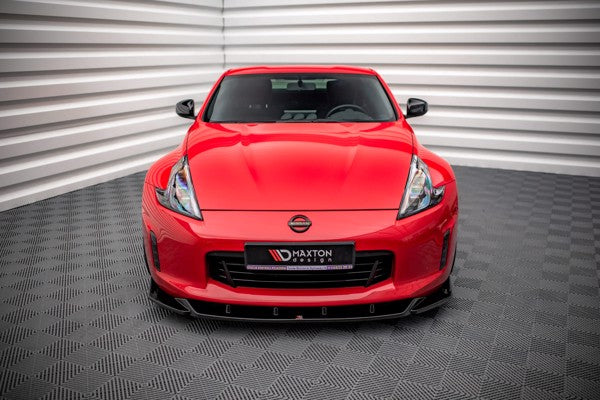 Maxton Front Splitter V.2 Nissan 370Z Facelift - Gloss Black