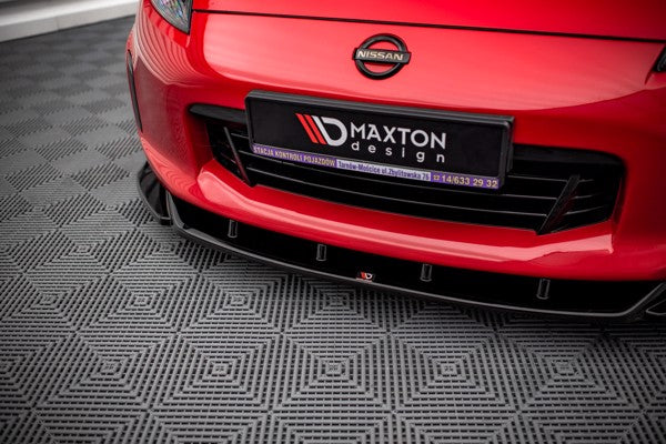 Maxton Front Splitter V.2 Nissan 370Z Facelift - Gloss Black
