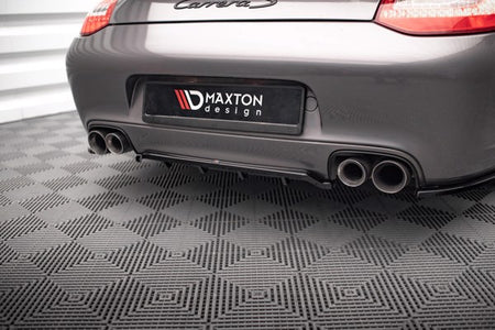 Maxton Central Rear Splitter (With Vertical Bars) Porsche 911 Carrera / Carrera Gts 997 Facelift - Gloss Black
