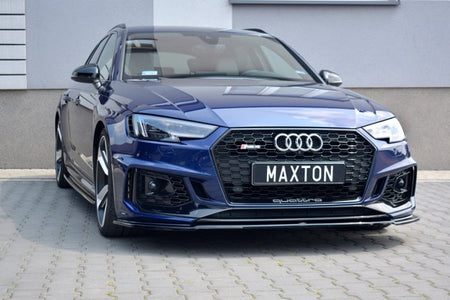 Maxton Front Splitter V.2 Audi RS4 B9 - Gloss Black