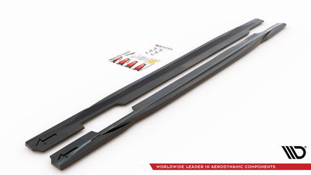 Maxton Side Skirts Diffusers Audi S5 / A5 S-Line Sportback F5 Facelift - Gloss Black