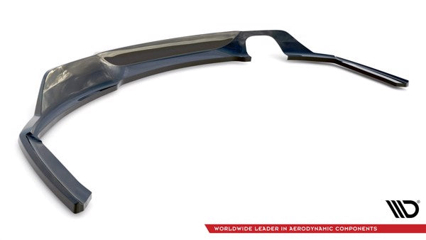 Maxton Central Rear Splitter (With Vertical Bars) BMW 2 M-Pack F22 - Gloss Black