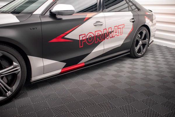 Maxton Side Skirts Diffusers V.1 Audi S8 D4 - Gloss Black
