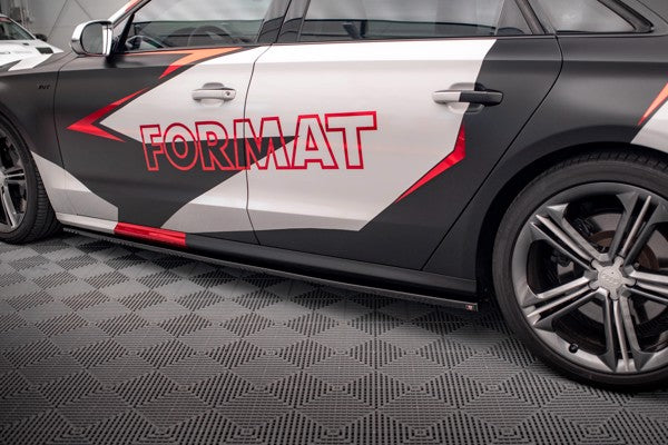 Maxton Side Skirts Diffusers V.1 Audi S8 D4 - Gloss Black