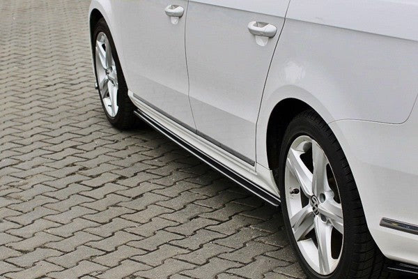 Maxton Side Skirts Diffusers VW Passat B7 R-Line - Gloss Black