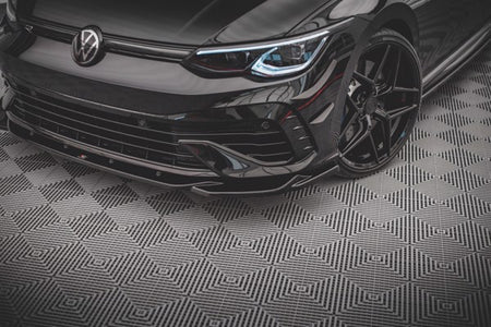 Maxton Front Splitter V.4 Volkswagen Golf R Mk8 - Gloss Black