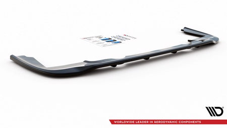 Maxton Central Rear Splitter (With Vertical Bars) Peugeot Partner Mk3 - Gloss Black