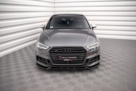 Maxton Front Splitter V.1 Audi S3 / A3 S-Line Sportback 8V Facelift - Gloss Black